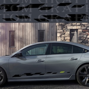 Pair of Sport Side Stripes Decal Sticker Vinyl Compatible with Peugeot 508 SW PSE 2021