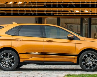 Nouveau kit d'autocollants graphiques à rayures latérales supérieures compatibles avec Ford Edge