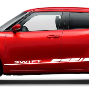 Nuovo kit di adesivi grafici per decalcomanie con strisce laterali superiori compatibile con Suzuki Swift