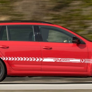 Nowy zestaw naklejek graficznych z górnym paskiem kompatybilny z Skoda Octavia