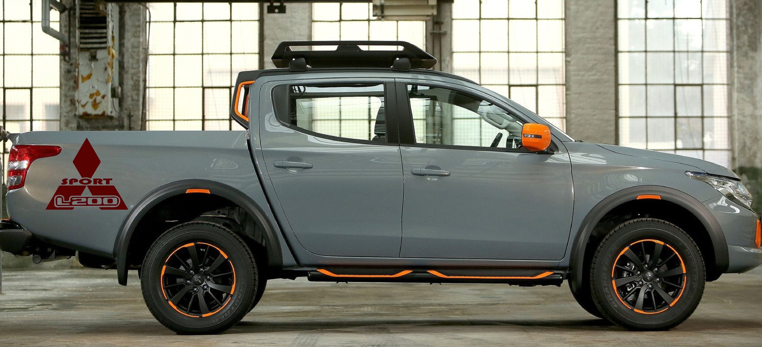 Mitsubishi Warrior L200 Seitenstreifen Grafikset Aufkleber