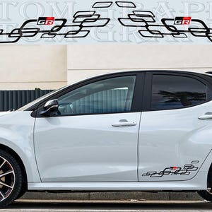Nuovo kit di adesivi grafici per decalcomanie con strisce laterali superiori compatibile con Toyota GR Yaris