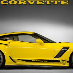Nouveau kit d'autocollants graphiques à rayures latérales supérieures compatibles avec Corvette