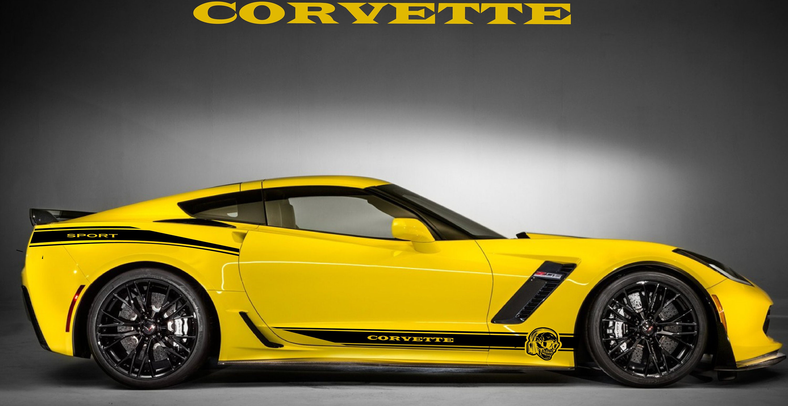 Exclusive Design Set of Stickers Decal Stripe body kit  Compatible with Corvette