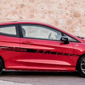 Nuovo kit di adesivi grafici per decalcomanie con strisce laterali superiori compatibile con Ford Fiesta