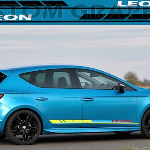 Nuovo kit di adesivi grafici per decalcomanie con strisce laterali superiori compatibile con Leon
