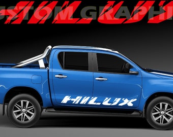2x Decal Graphic Sticker Door Sport Stripe Kit Compatible with Toyota Hilux