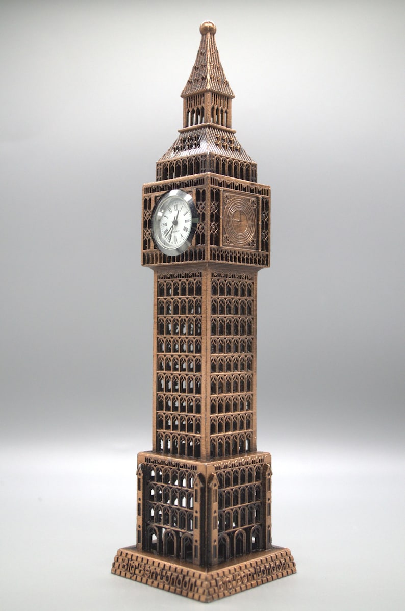 Big Ben 3D Laser Glas Uhr – London Souvenir, 23cm, Mit Multi-Licht-Effekt, Deko