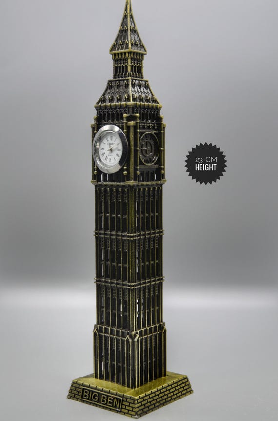 Vintage Big Ben Clock Tower Replica With Functional Clock - London