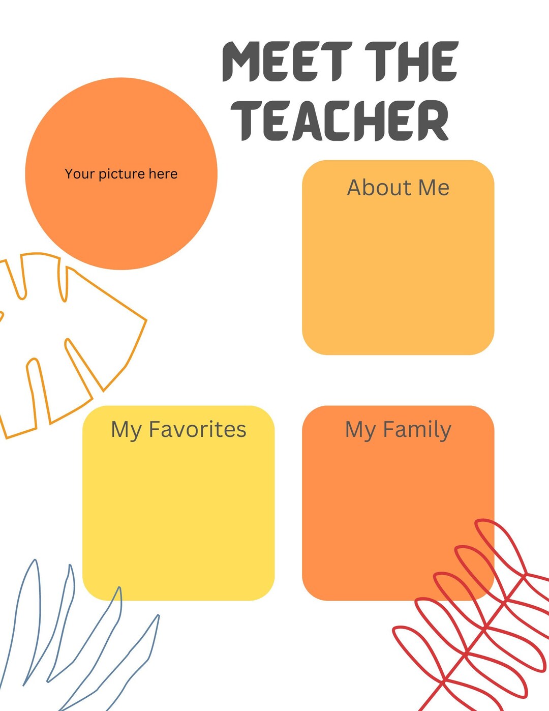 Meet The Teacher Template Etsy
