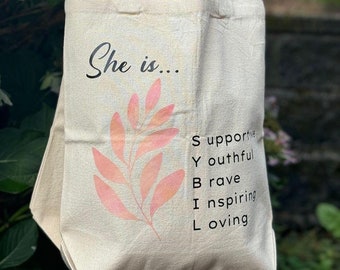 Personalized Name Tote Bag | Custom Tote Gift for Her | Sister&#39;s Gift | Mother&#39;s Gift | Minimalist Tote Bag | Custom Gift for Teacher