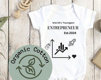 Empower Tiny Leaders: Organic Cotton Entrepreneur Baby Suit – The Ultimate Baby Shower Gift!