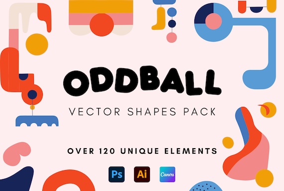Oddball Vector Shapes Pack | 120+ Unique Artful Elements & Patterns for Distinctive Designs | Digital Download