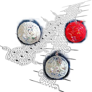 2 Christmas Tree Ball Designs to be made with the Bobbin Lace technique
