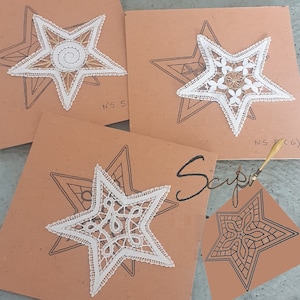 Motifs de dentelle aux fuseaux avec étoiles de Noël