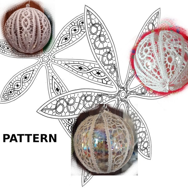 Disegni per Palline di Natale, merletto a tombolo, Bobbin Lace Pattern