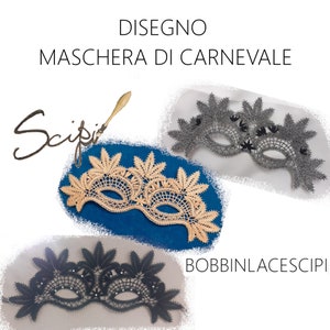 Download a design for a carnival mask, bobbin lace, or bobbin lace pattern.