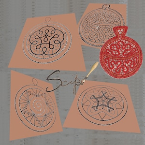 Weihnachtskugeln Klöppelspitzen-Designs