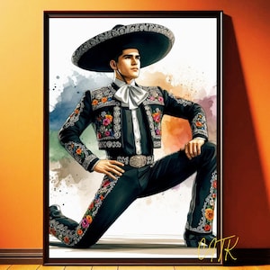 Charro Dancer Art Print: Mexican Folklorico Heritage (Digital Download)
