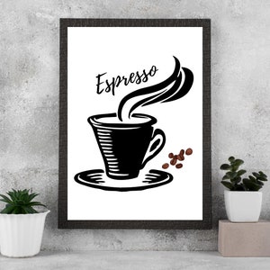 Espresso Coffee Printable | Coffee Lover Kitchen Art | Cultura-Inspired Wall Print | Digital Spanglish Decor