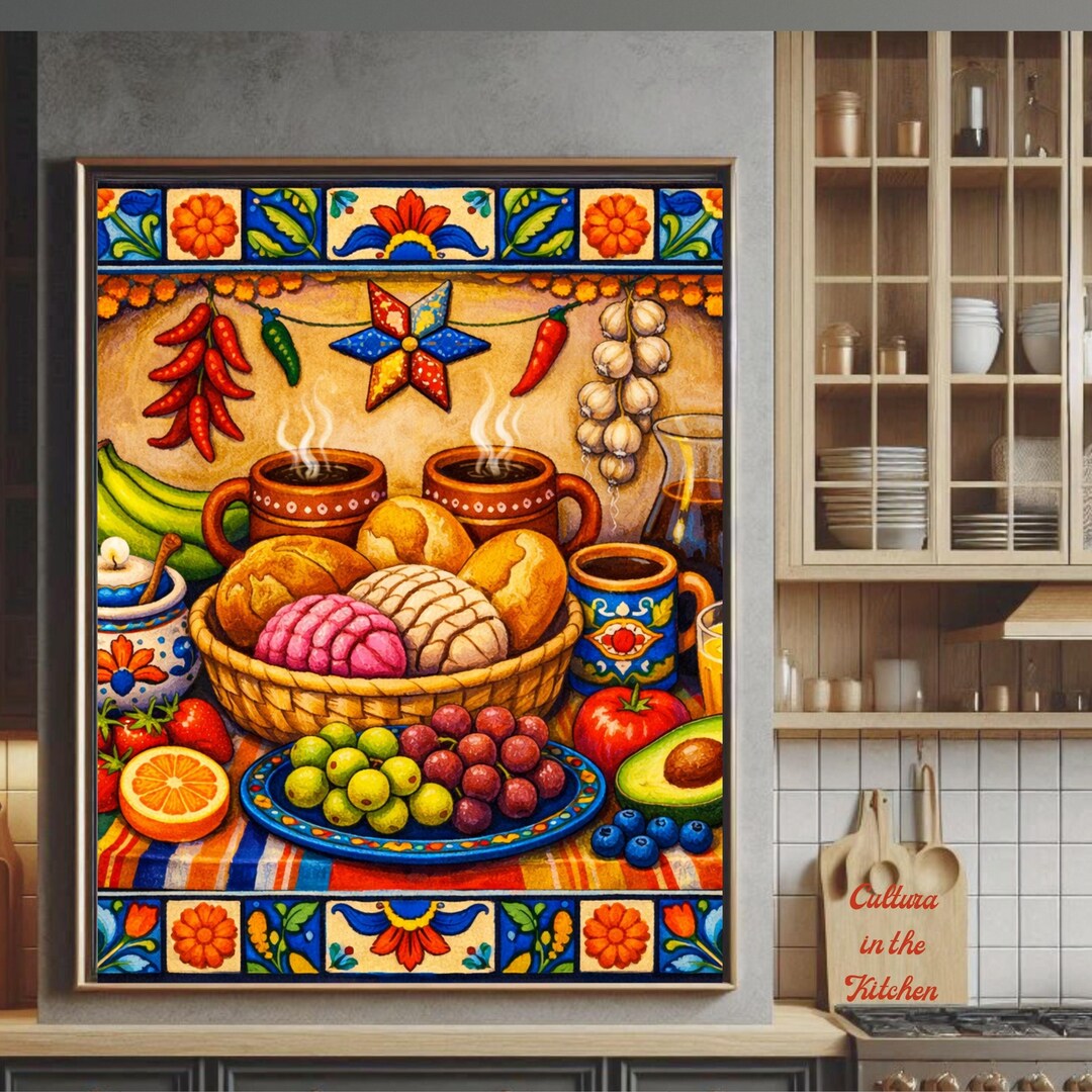 Mexican Kitchen Wall Art | Talavera Food Print | Latina Cocina Decor ...