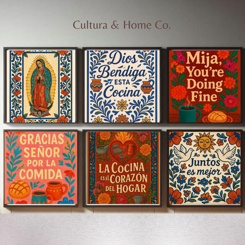 colorful cocina wall art talavera kitchen print bundle