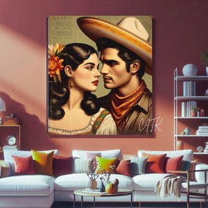 Vintage Mexican Couple Art Print: Charro y Mexicana (Digital Download)