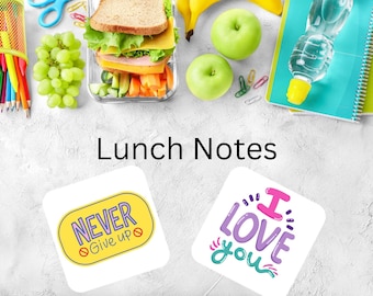 Notes imprimables pour la boîte à lunch | Notes inspirantes | Notes pour tout le monde | Notes de déjeuner d'encouragement | Notes pour les enfants| Notes positives| 36 Remarques PDF