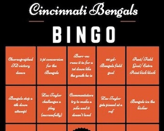 Cincinnati Bengals Downloadable Bingo
