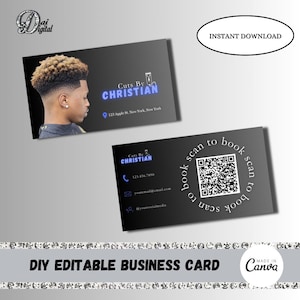 DIY Friseur Visitenkarten | DIY Visitenkarte | Personalisierbar für Unternehmen | Business-Vorlage