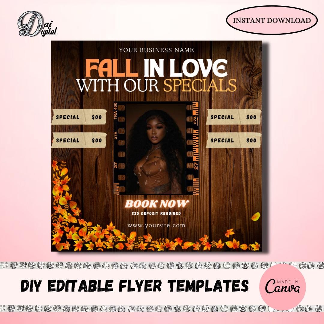 DIY Fall Specials Flyer | DIY Social Media Flyers | Customizable for ...
