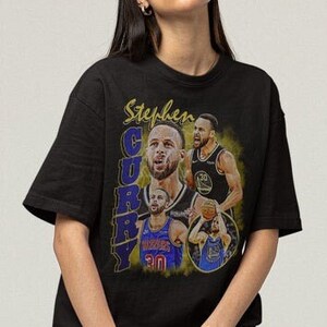 HOMAGE Steph Curry Klay Thompson NBA Jam Yellow Graphic T-Shirt Size Medium