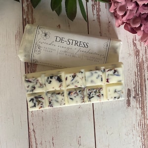 STRONGLY SCENTED Aromatherapy Wax Melts | 100% Essential Oils | De-Stress | Soy Wax | Non-Toxic | Snap Bars | Plastic Free | Dye Free