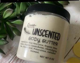 Body Butter | Body Cream | Thick Cream | Non-greasy | Highly Moisturizing Cream | For Chapped Hands | Eczema Relief | Organic Butters