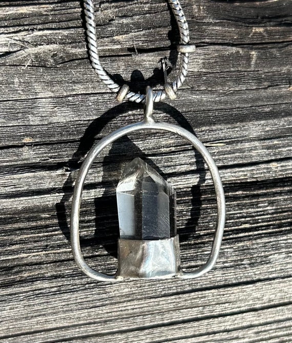 Clear Quartz Sterling Silver Handcrafted Pendant