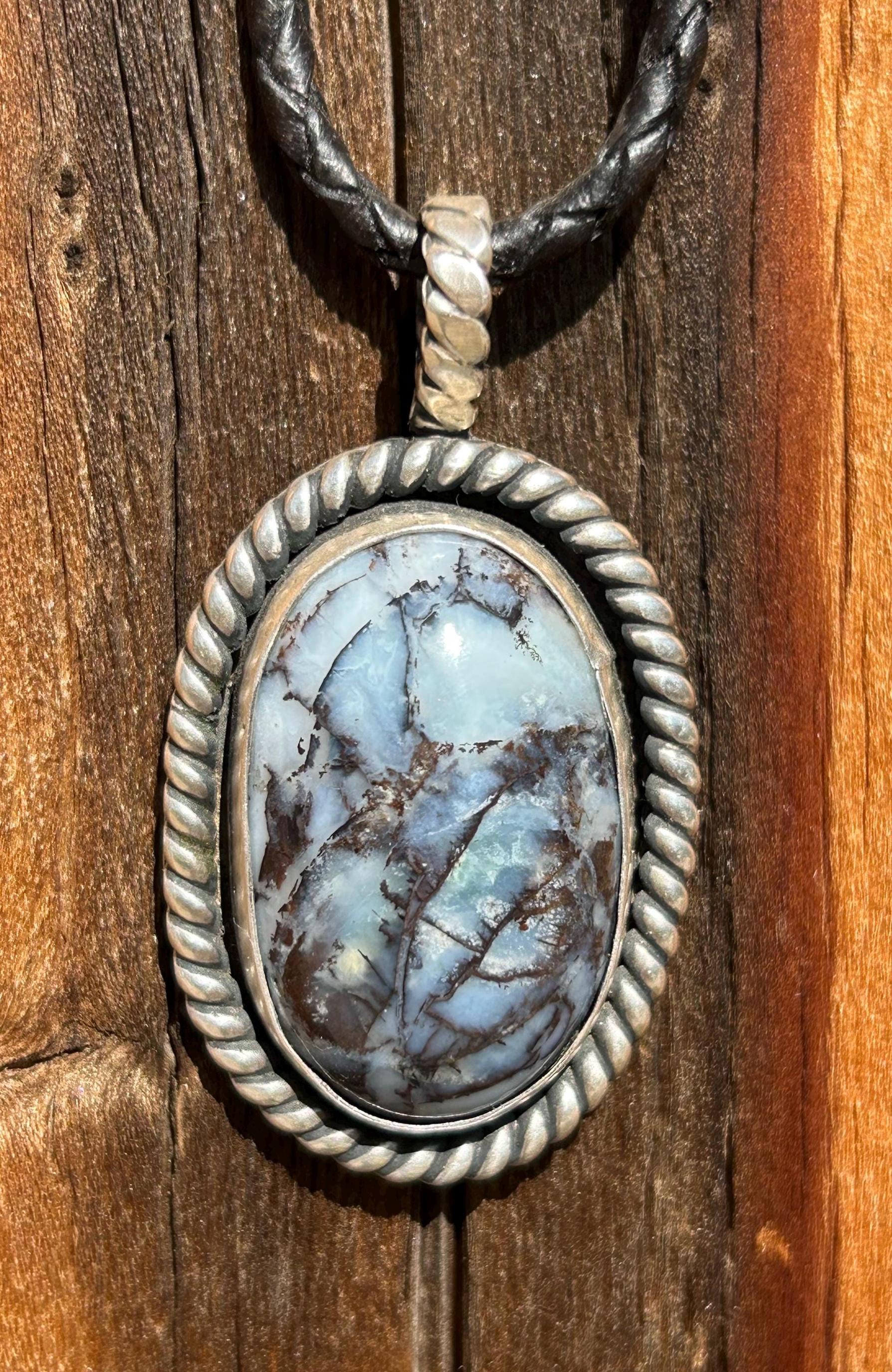Mount Shasta Jewelry Sacred Siskiyou Blue Opal Sterling Silver Pendant