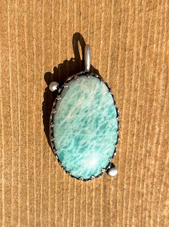 Amazonite Sterling Silver Handcrafted Pendant