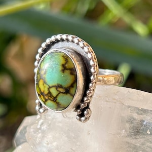 Egyptian Turquoise Jewelry Sterling Silver 925 Handmade Ring Size 6.5
