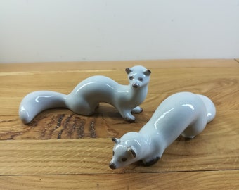Vintage Porzellan Frettchen Figuren