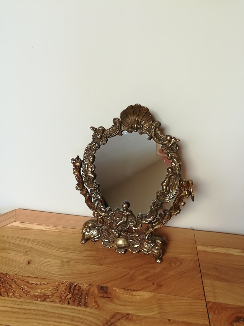 Brass Table Mirror Etsy
