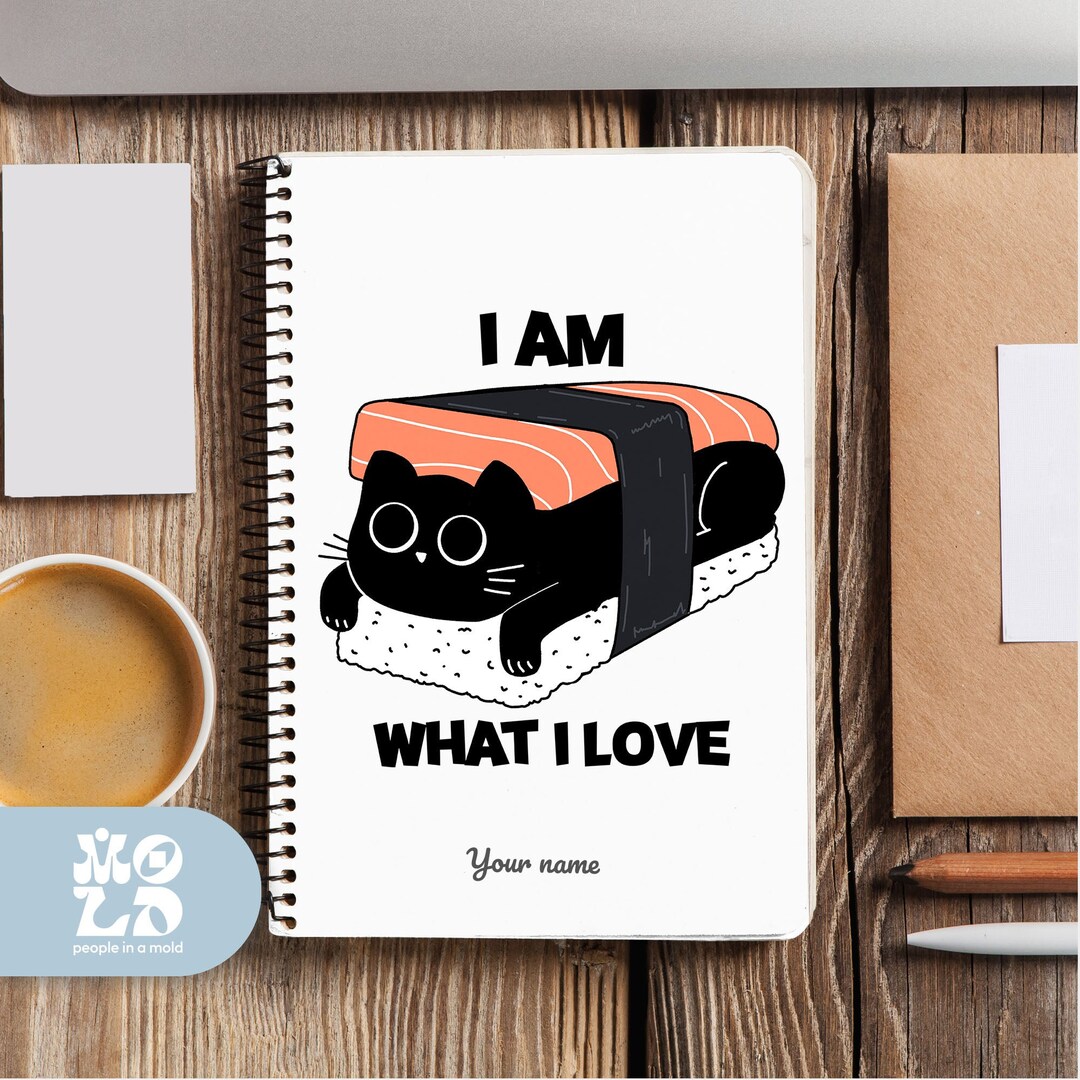 Custom Feline Cosplay Notebook, Cat Journal Book, Custom Name Gift ...
