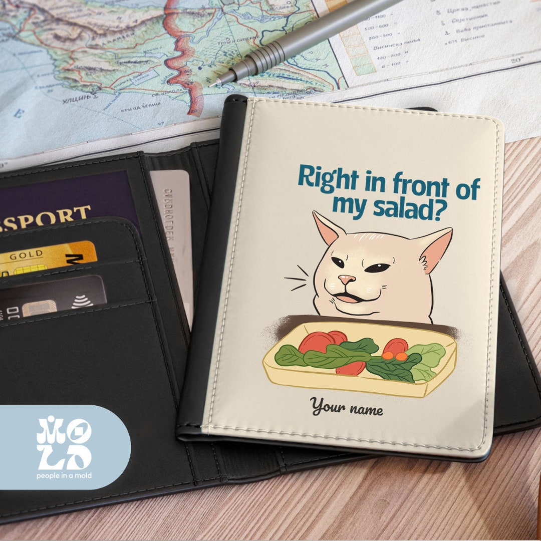 In Front of My Salad Passport Cover, Custom Passport Cover, Custom Name