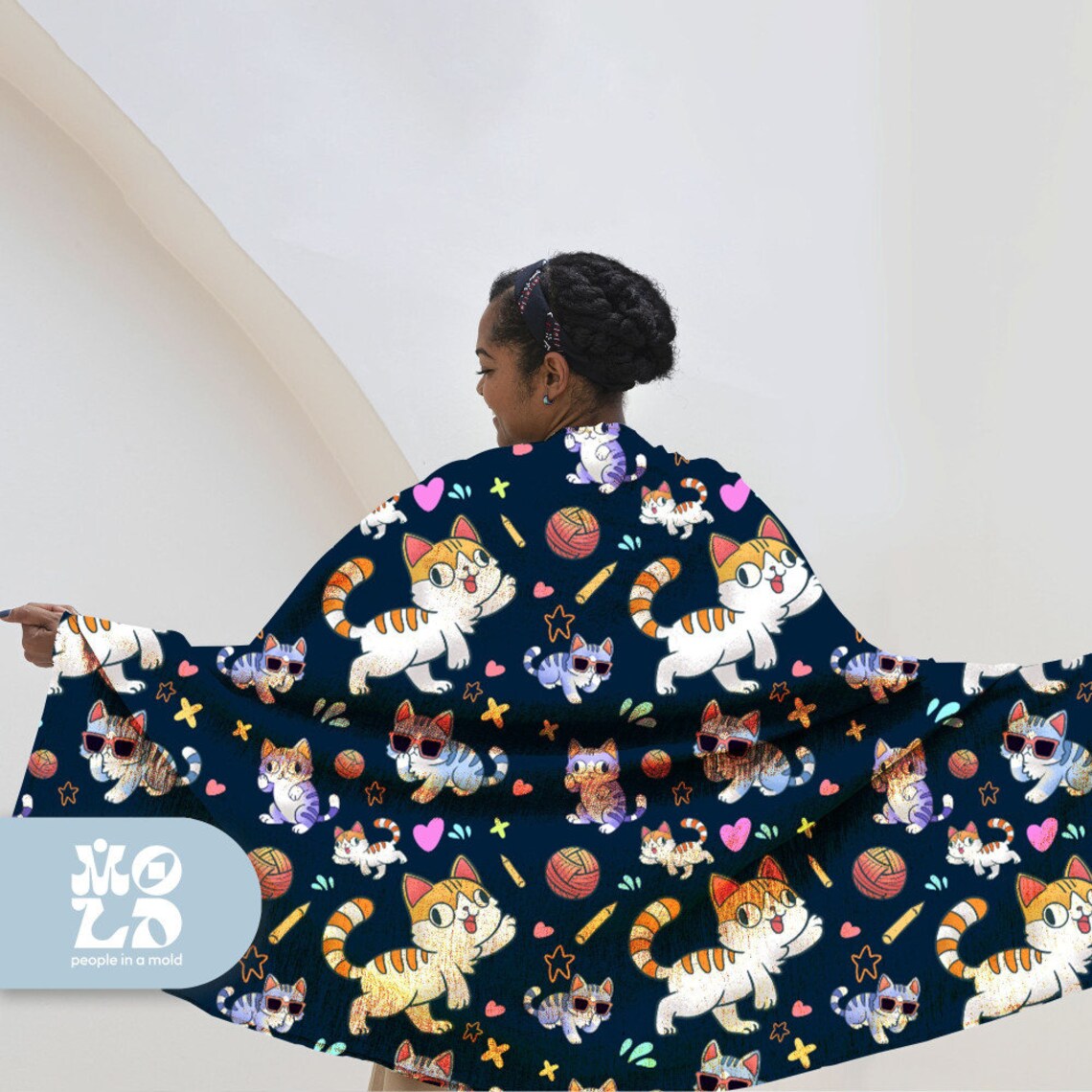 Playful Cat Blanket, Cat Lovers Blanket, Gift for Cat Lovers, Funny