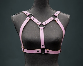 Handmade Lilac Leather Chest Harness - Versatile Statement Piece *LIMITED EDITION*