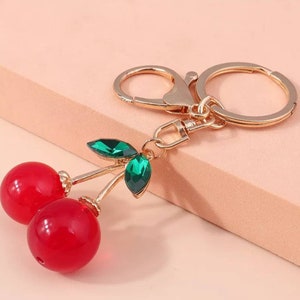 Crochet Cherry Keychain/cherry Keyring/cherry Amigurumi/crochet Keyring/ cherry Bag Charm 