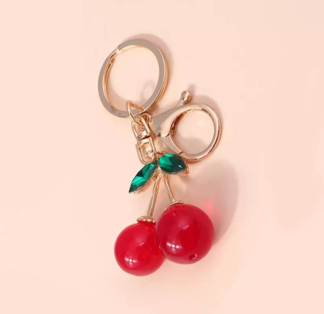 Keychain 243a Fashion Jewelry Rhinestone Cherry red - SWTrading