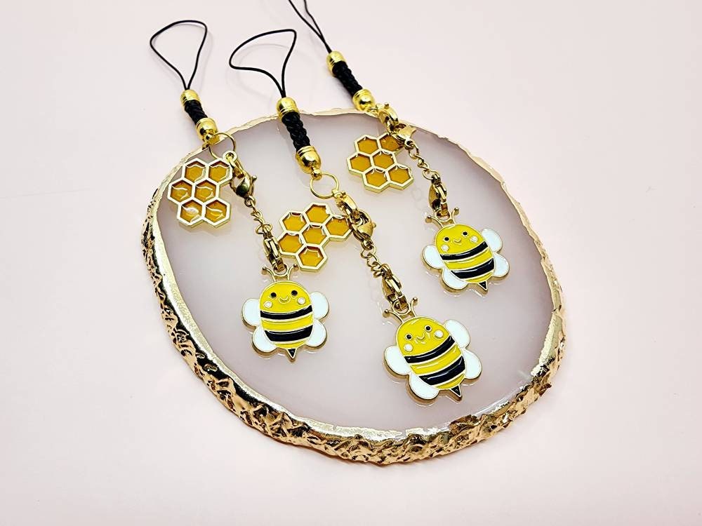 Bee plush keychain, Bee gifts for women, Cute phone charm, B - Inspire  Uplift