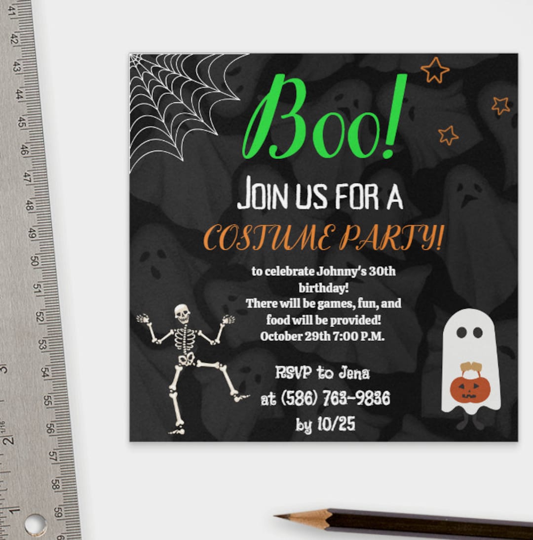 Halloween Costume Party Invite Halloween Party Editable Invite Instant
