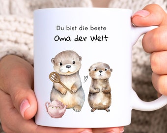 Gift Grandma Mug with cute otter motif - Best Grandma in the world, Grandma birthday, Grandma gift, Grandma mug, Grandma mug, Grandma birthday gift