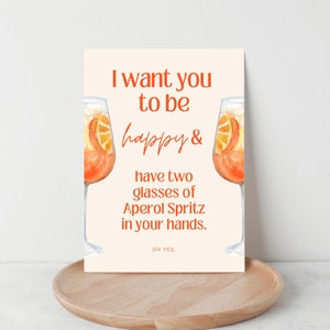 Cartão de aniversário engraçado Santo Aperoli eu quero que você seja feliz, cartão de aniversário, cartão de amante Aperol Spritz